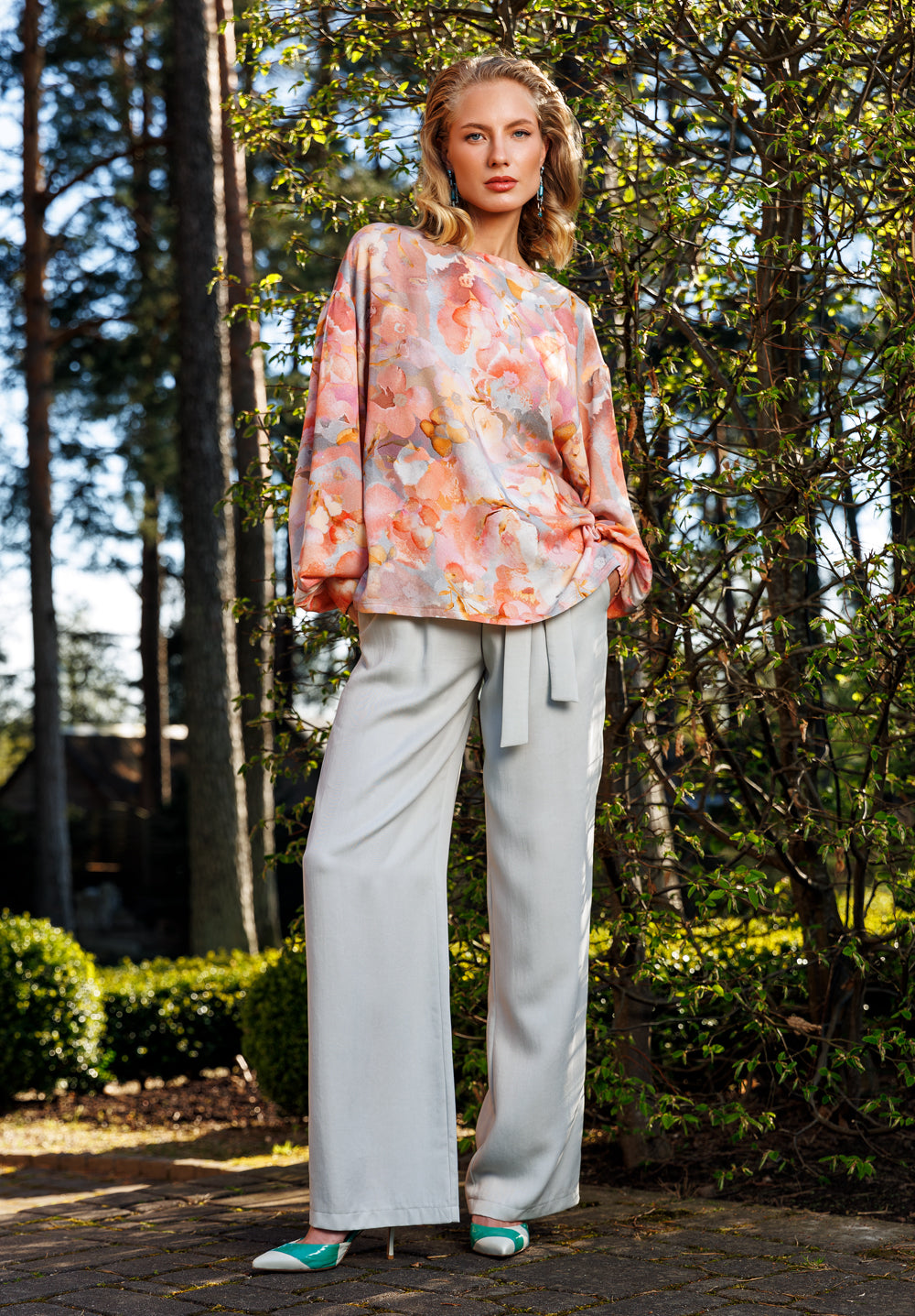 Mint color trousers "Summer"