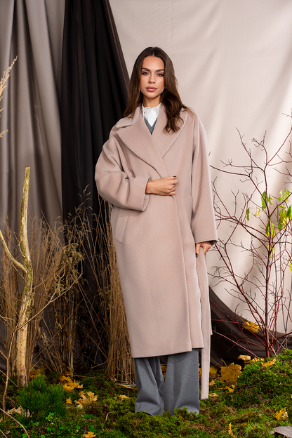 Pelenų rožės spalvos paltas "Kvarco Rožė"