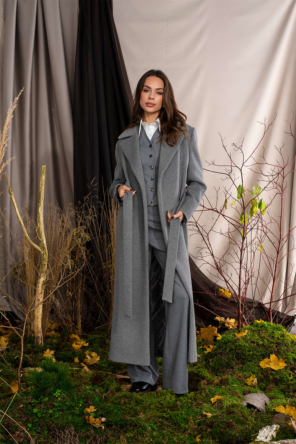 Šviesiai pilkas paltas "Aura Forte"