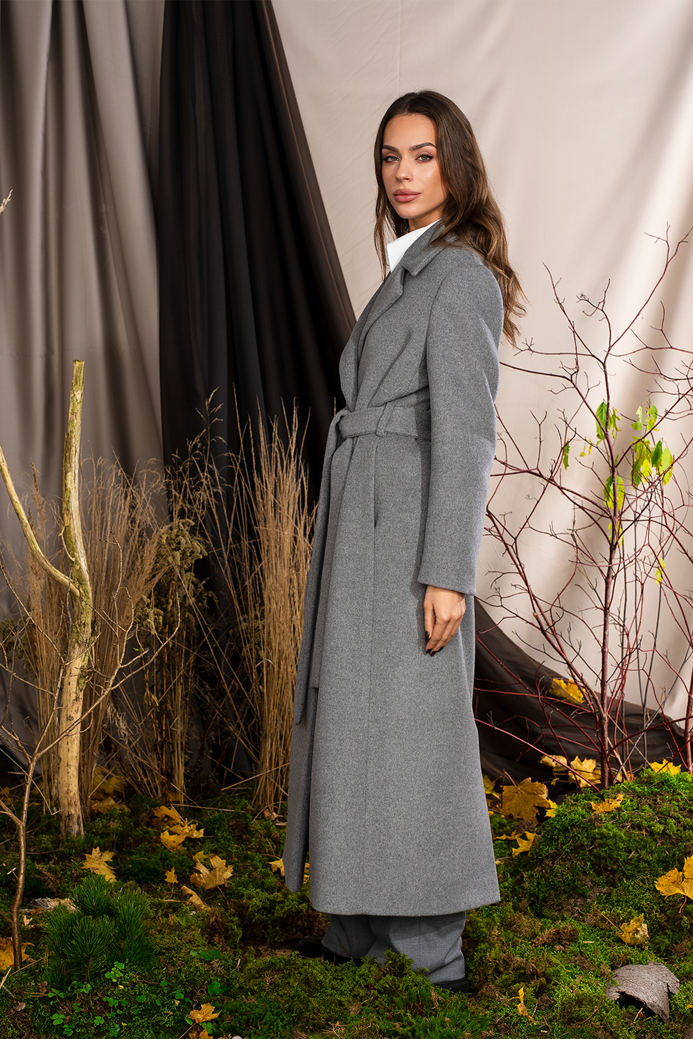 Šviesiai pilkas paltas "Aura Forte"