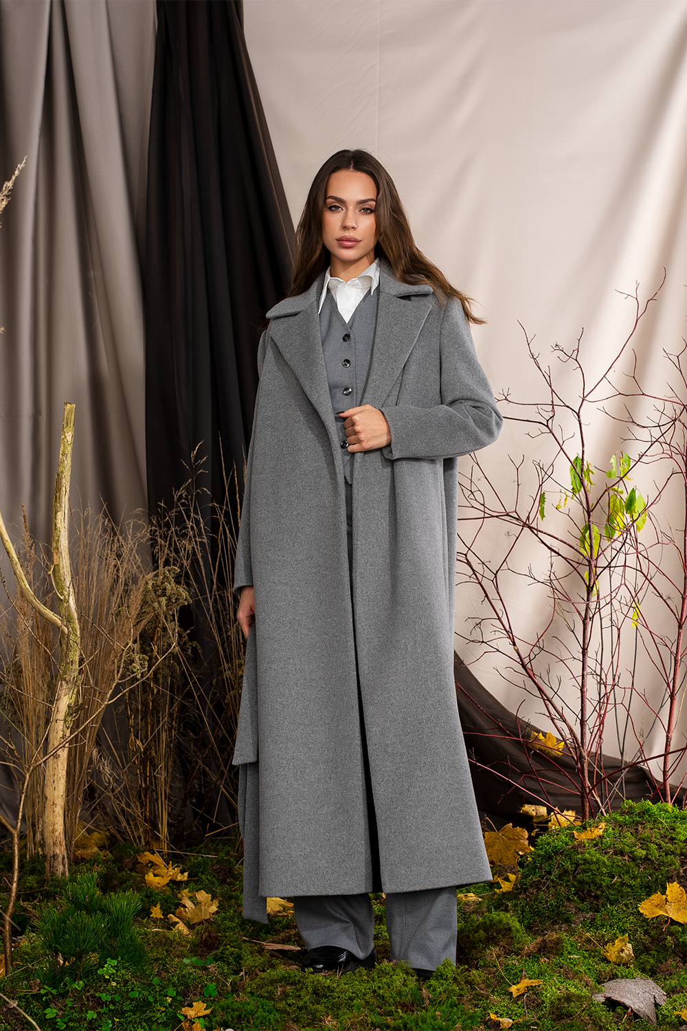 Šviesiai pilkas paltas "Aura Forte"