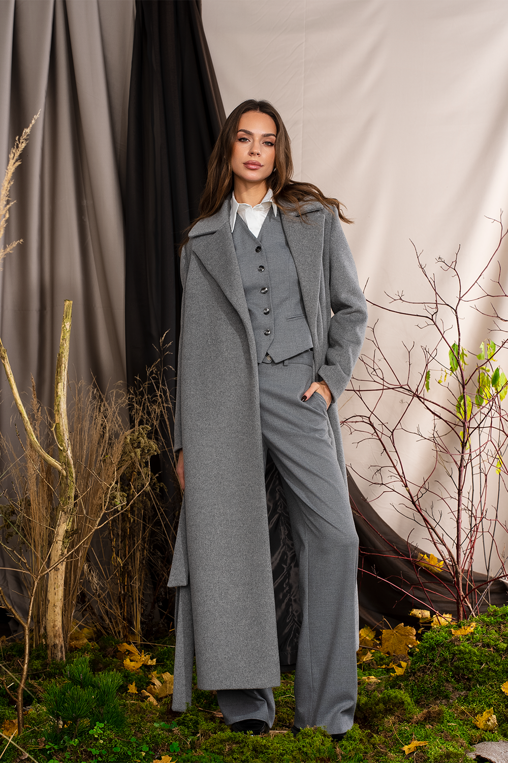 Šviesiai pilkas paltas "Aura Forte"