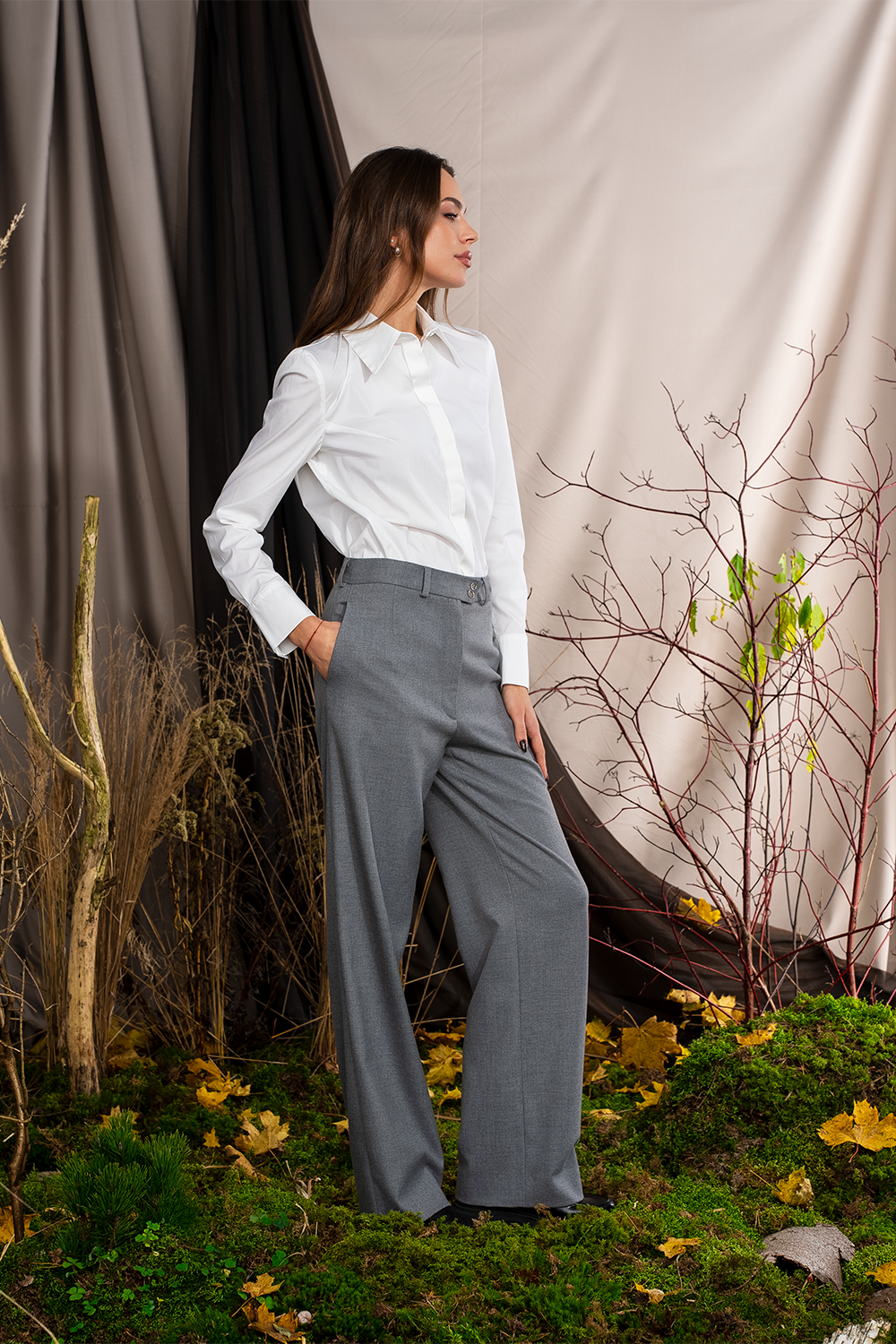 Klasikinės moteriškos kelnės "Sidabro Šydas"